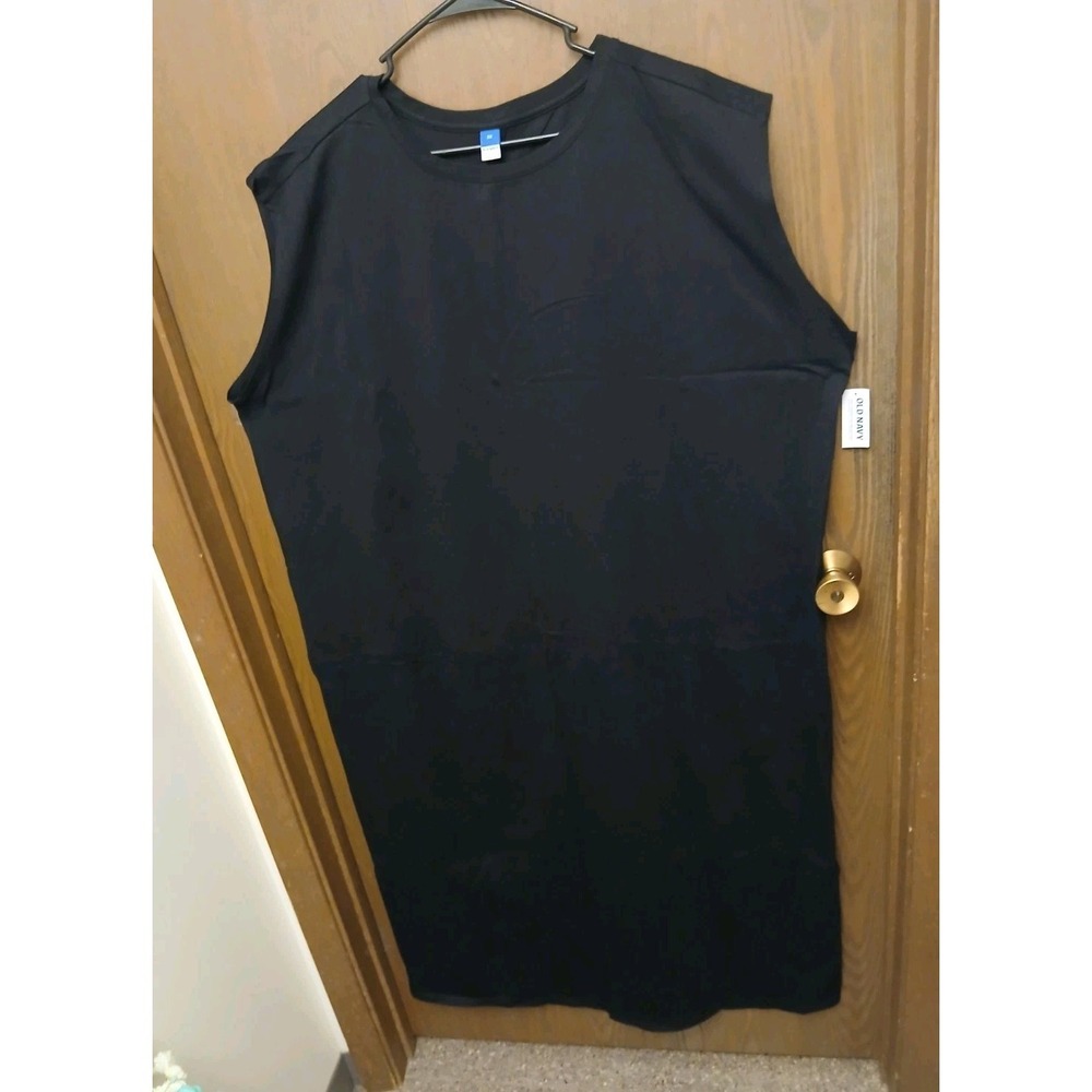 Old Navy Womens Size 3X Black Vintage Sleeveless Long T-Shirt Dress NEW #517C